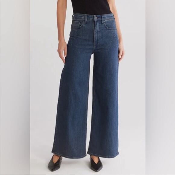 rag & bone Denim - Rag & Bone Serena High Waist Rhinestone Wide Leg Jeans 29